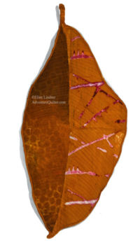 Croton Story, Chapter 1. A 3D art quilt by Ellen Lindner, AdventureQuilter.com