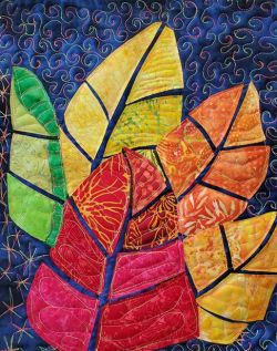 "Love It and Leaf It" student work. Ellen Lindner, AdventureQuilter.com/blog