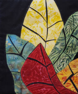 Student work from Ellen Lindner's "Love It and Leaf It" class. AdventureQuilter.com