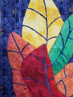 Student work from Ellen Lindner's "Love It and Leaf It" class. AdventureQuilter.com