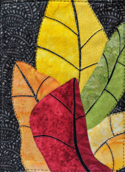 Student work from Ellen Lindner's "Love It and Leaf It" class. AdventureQuilter.com