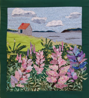 Lupines, by Gabriele Pulpan Great Student Results, Design Your Own Nature Quilt with Ellen Lindner. AdventureQuilter.com/blog