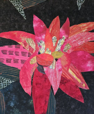 Student work in Ellen Lindner's "Design Your Own Nature Quilt" class. AdventureQuilter.com/blog