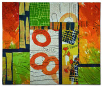 Indian River Fruit Indian River - an art quilt by Ellen Lindner. AdventureQuilter.com