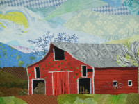 Barn #8536 - detail, an art quilt by Ellen Lindner. AdventureQuilter.com