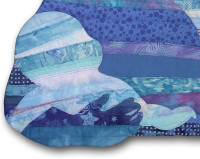 Security - detail. Part of Ellen Lindner's "Body Language" series of fabric collages. AdventureQuilter.com