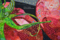 Vine Ripened - detail, an art quilt by Ellen Lindner. AdventureQuilter.com