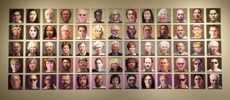 "Ray Turner: Population" exhibit in Melbourne, FL. Ellen Lindner, AdventureQuilter.com/blog