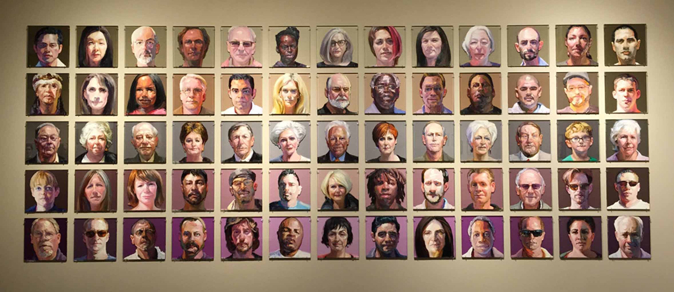 "Ray Turner: Population" exhibit in Melbourne, FL. Ellen Lindner, AdventureQuilter.com/blog