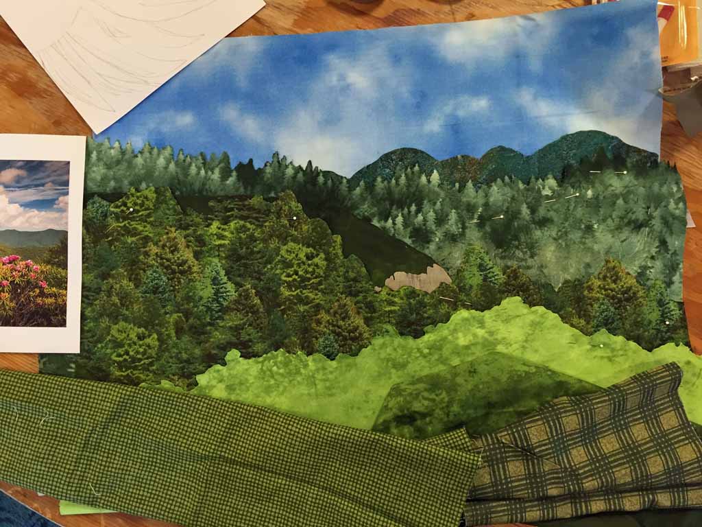 Artistic courage in use in a class with Ellen Lindner. AdventureQuilter.com/blog