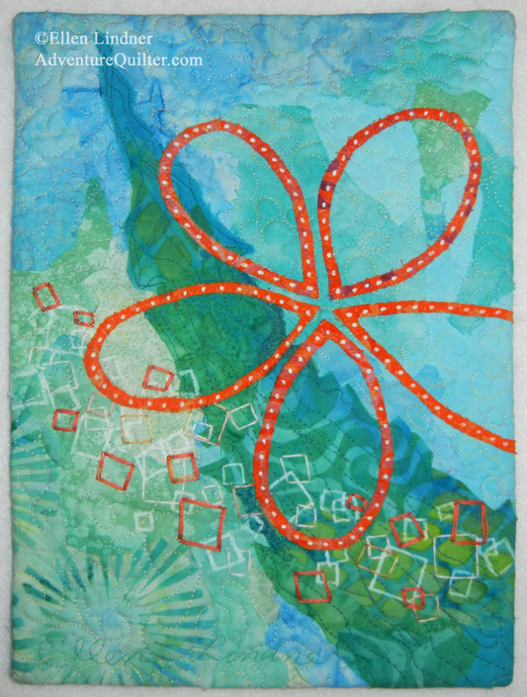 Deja View, an art quilt by Ellen Lindner. AdventureQuilter.com/blog