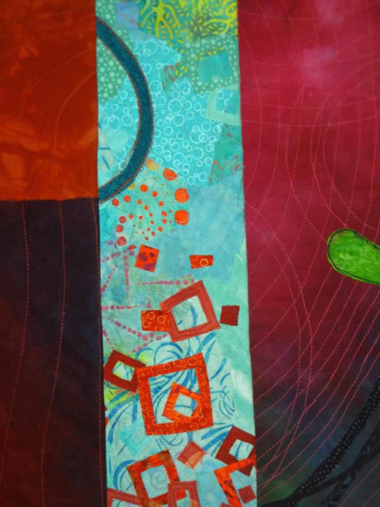 In the Studio. Ellen Lindner, AdventureQuilter.com/blog