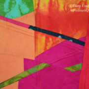 Is it Hot in Here, or is It Just Me? - detail. An improvisational art quilt by Ellen Lindner. AdventureQuilter.com