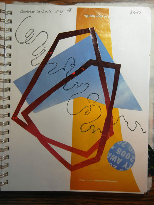 Abstract Exercises: Pattern and Scale. Ellen Lindner, AdventurQuilter.com/blog