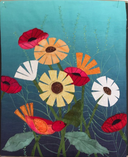 Floral Improv in SC. Ellen Lindner, AdventureQuilter.com/blog