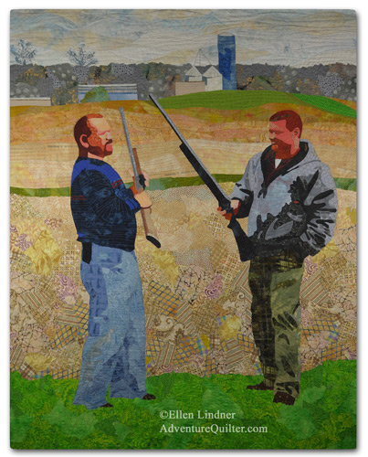 Shootin' the Breeze, an art quilt by Ellen Lindner. AdventureQuilter.com