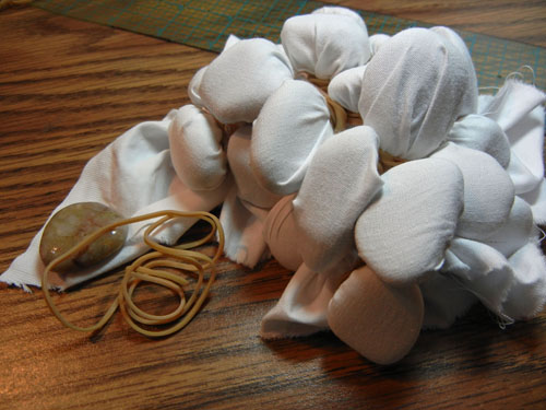 Prepping for shibori. Ellen Lindner, AdventureQuilter.com/blog