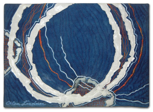 Circling Back, a tiny little quilt by Ellen Lindner. AdventureQuilter.com/blog