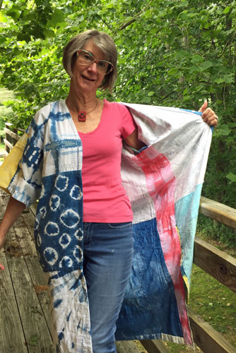 Amazing Shibori-Colored Dream coat. Ellen Lindner, AdventureQuilter.com/blog