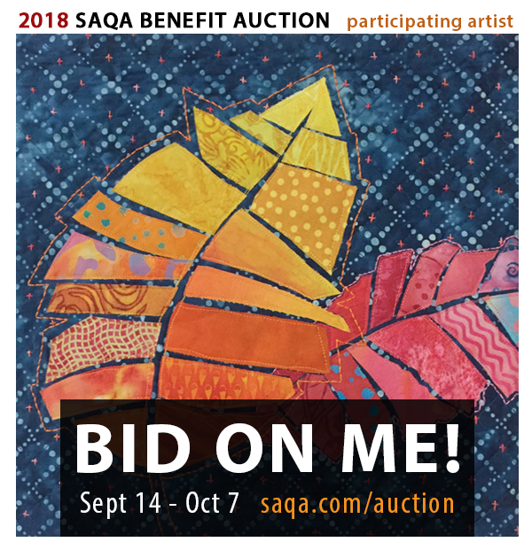 SAQA 2018 Auction. Ellen Lindner, AdventureQuilter.com/blog