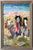 Lorraine Turner and Her Calico Horses. Ellen Lindner, AdventureQuilter.com/blog