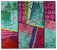 When Fuchsia Came to Play, an art quilt by Ellen Lindner, AdventureQuilter.com