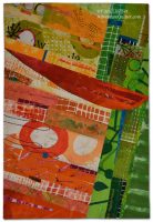Cantilever, an art quilt by Ellen Lindner. AdventureQuilter.com
