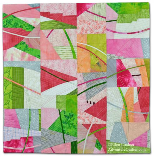 Fruit Salad, an art quilt by Ellen Lindner, AdventureQuilter.com