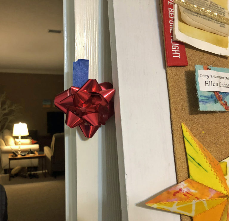 Why is there a bow on the doorway? Ellen Lindner, AdventureQuilter.com/blog