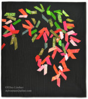 Christmas Cactus, an art quilt by Ellen Lindner. AdventureQuilter.com