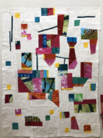 "Party Chatter" Complete. An art Quilt by Ellen Lindner, AdventureQuilter.com/blog
