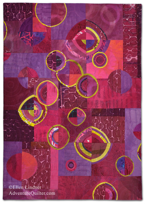 Beet Salad, an art quilt by Ellen Lindner. AdventureQuilter.com