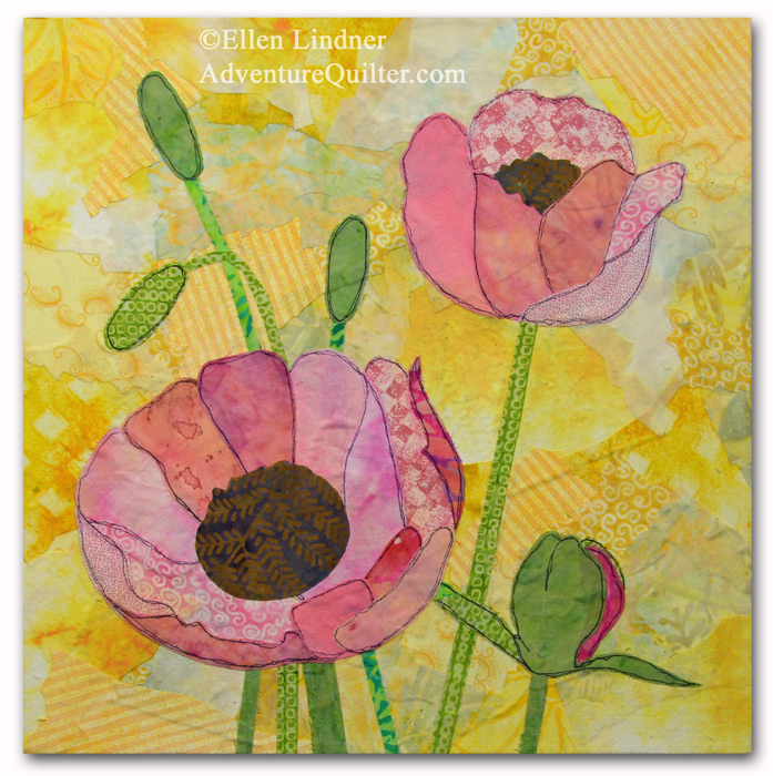 Sticky Fingers class sample. Teacher: Ellen Lindner, AdventureQuilter.com