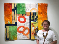 Opening Night of "Stitched, Stamped, & Sculpted", Ellen Lindner, AdaventureQuilter.com/blog