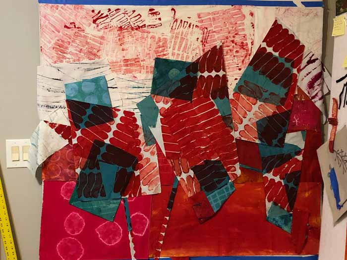 Making Progress with Red. Ellen Lindner, AdventureQuilter.com/blog