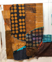 Brown Fabrics Coming Together. Ellen Lindner, AdventureQuilter.com/blog
