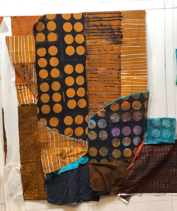 Brown Fabrics Coming Together. Ellen Lindner, AdventureQuilter.com/blog