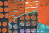 Raking Season - detail, an art quilt by Ellen Lindner. AdventureQuilter.com