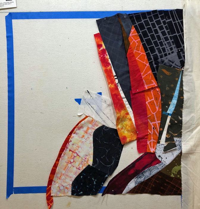 Abstracting a Bird of Paradise. Ellen Lindner, AdventureQuilter.com/blog