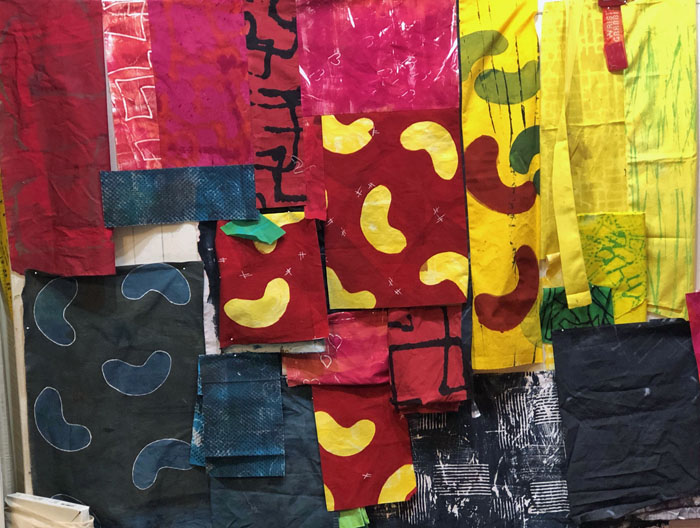 Red and Yellow Abstract. Ellen Lindner, AdventureQuilter.com/blog