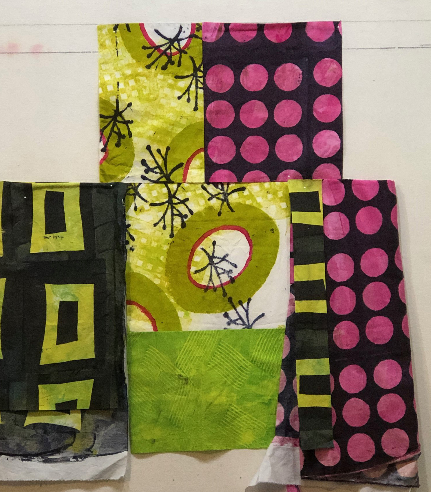 Following the Fabric. An art quilt in progress. Ellen Lindner, AdventureQuilter.com/blog