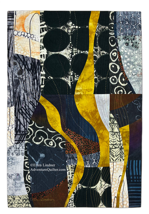 The Way it Goes. An art quilt by Ellen Lindner. AdventureQuilter.com