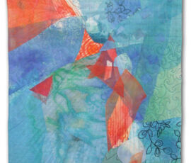 Out of the Blue, an art quilt by Ellen Lindner. AdventureQuilter.com