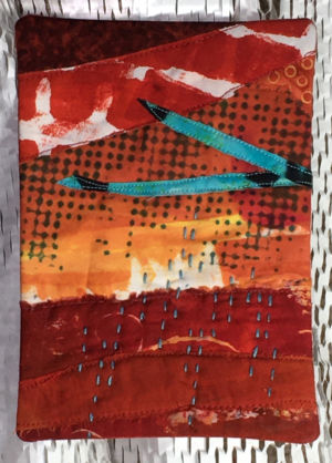"Notes for a Friend," tiny, vibrant quilts. Ellen Lindner, AdventureQuilter.com/blog