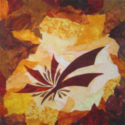 Made in "Sticky Fingers" class taught by Ellen Lindner. AdventureQuilter.com