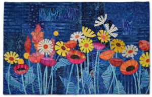 Floral Improv class sample. Taught by Ellen Lindner, AdventurQuilter.com
