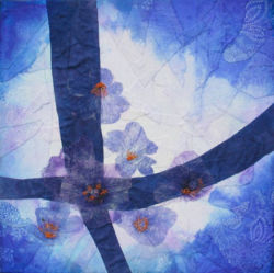 Made in "Sticky Fingers" class taught by Ellen Lindner. AdventureQuilter.com