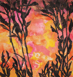 Made in "Sticky Fingers" class taught by Ellen Lindner. AdventureQuilter.com