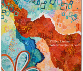 Second Thoughts, an art quilt by Ellen Lindner. AdventureQuilter.com