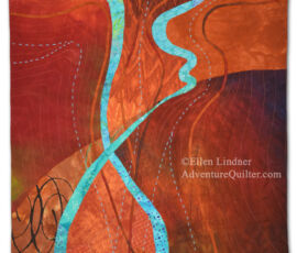Deliberation, an art quilt by Ellen Lindner. AdventureQuilter.com